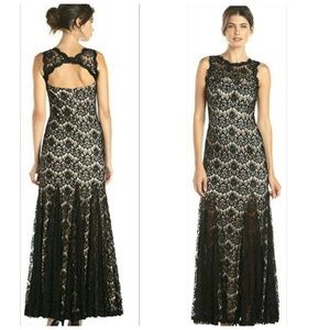 Betsy & Adam Sleeveless Lace Jewel Gown NWT